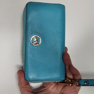 Michael Kors Blue Wristlet Clutch